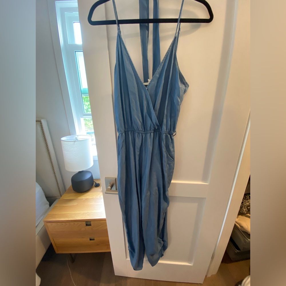 Lovers and friends denim jumpsuit with matching belt